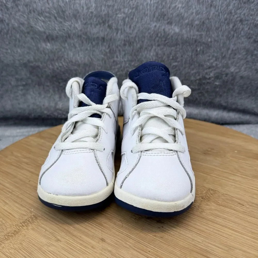 Jordan Air Jordan 6 Retro Shoes Toddler Size 9C White Navy Sneakers 384667-141